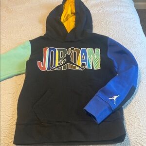 Jordan Black Hoodie with Multicolor Sleeves